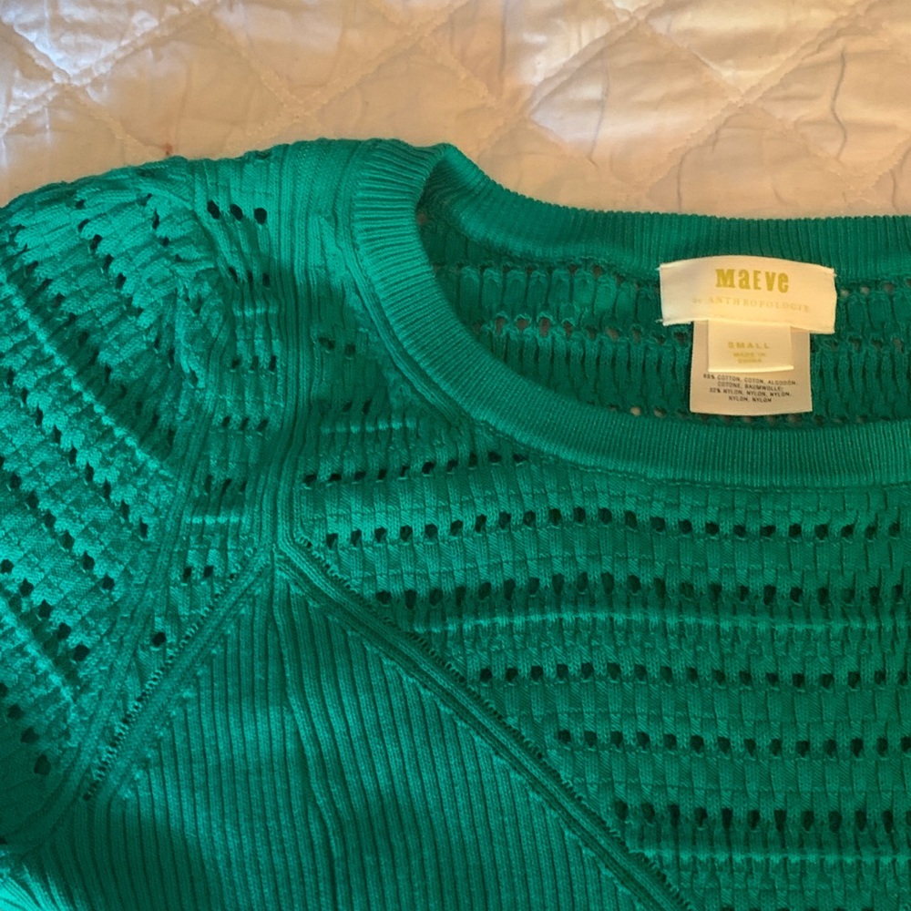Maeve-Anthropologie Green Knit Midi Dress - Picture 4 of 9